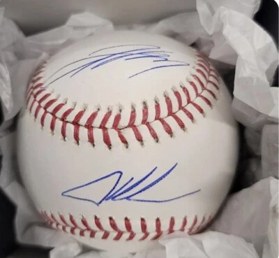 Baltimore Orioles JACKSON HOLLIDAY ADLEY RUTSCHMAN Duelo Firmado Auto Béisbol Certificado de Autenticidad Foto 1 de 4