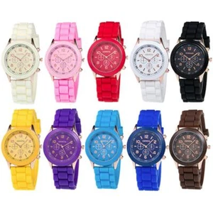 Weicam Wholesale 10 Pack Men Women Silicone Band Watch Set Analog Quartz Jell... - Picture 1 of 9