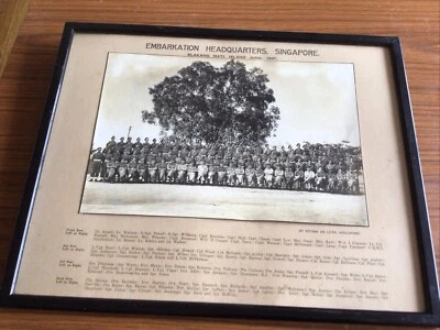 WWII WW2 Photo Regiments~Embarkation Headquarters Singapore 1947~Framed & Glazed - Image 1 of 4