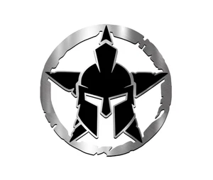 Custom Spartan Helmet Gladiator Engraved Car Badge Acrylic Emblem BRUSHED SILVER - Picture 1 of 4