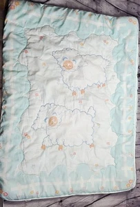 Vintage Sears Rehbock Decke Baby Decke Pastell Schaf Lamm USA 34"×43" - Bild 1 von 8