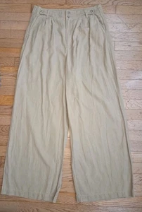 Madewell The Harlow Wide-Leg High Rise Pleated Pants Tan Brown Neutral Size 12 - Picture 1 of 8
