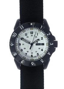 MWC P656 GTLS Day/Date Black PVD Steel Tactical Aviator Series Military Watch - Picture 1 of 8