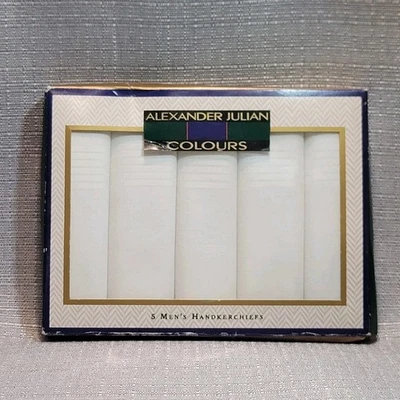 Caja de 5 Pañuelos Alexander Julian Colores Algodón Blanco Foto 1 de 2