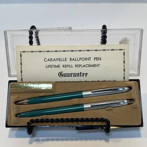 Juego de bolígrafos y lápices Caravelle vintage en estuche de plástico original - Imagen 1 de 11