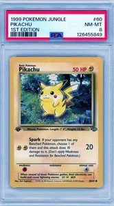 1999 POKEMON PIKACHU 1ST EDITION PSA 8 non-holo  JUNGLE #60/64 - Picture 1 of 1