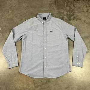 RVCA Hemd Herren Large Blau Slim Fit Preppy Mängel Langarm Gebraucht - Bild 1 von 21