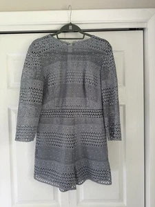 Bardot Playsuit Romper Jumpsuit 10 Kristy Dusty Blue Chic Lace Shorts NWT $139 - Picture 1 of 14