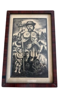 Maurice Brocas St Rucht Vintage Print Not Signed 14 x 20cm Framed - Picture 1 of 2