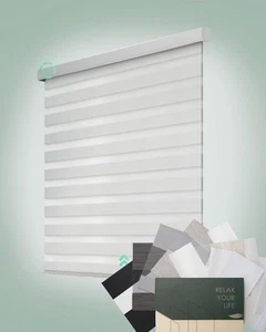 Yoolax Motorized Zebra Blinds Remote Zebra Shades for Indoor Windows Motorize... - Picture 1 of 4