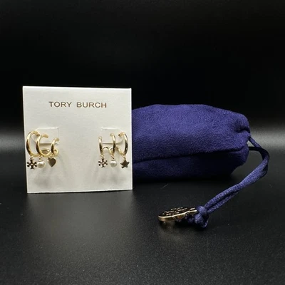 Tory Burch Kira Thin Multi Hoop Earrings | Giftable, New | Full Packaging - Image 1 of 3
