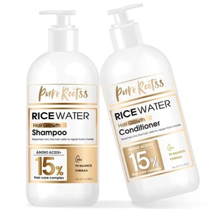 Rice Water Shampoo and Conditioner Set for Thinning Hair - with Natural... - Picture 1 of 6