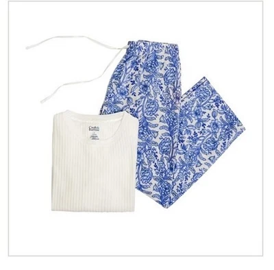 Pijama Croft & Barrow azul/blanco floral confort y alegría talla XXL nuevo con etiquetas Foto 1 de 4