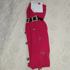 Calze Natalizie Al Ginocchio Adulto Taglia Unica Tema Babbo Natale Campanelle Natalizie - Foto 1 di 5