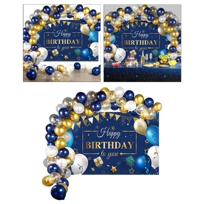 Navy Blue Birthday Confetti Balloons Confetti with Banner for Birthday - image 1 of 4