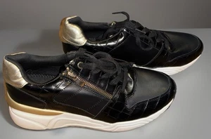 Call It Spring Sneaker Damen Gr:10 Veganes Leder Schwarz/Gold - Bild 1 von 7