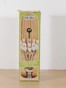 VTG 1960's New Shon Chic Fork Set w/ Stand Golf Club Design Hong Kong No.999A - Foto 1 di 9