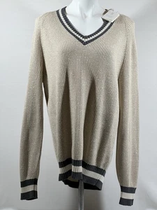 NEW Brunello Cucinelli Sweater Mens Medium Brown V Neck Cashmere Long Sleeve - Picture 1 of 24