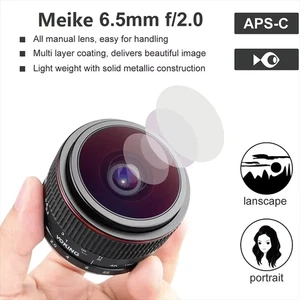 Meike 6.5mm F2.0 Manual Fisheye Lens for Sony E Fujifilm X Canon EF-M M4/3 Mount - Picture 1 of 8