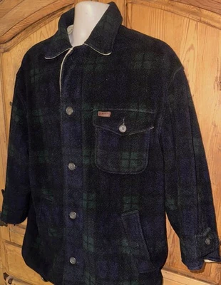Винтажная верхняя одежда из тяжелого флиса Polo Ralph Lauren 90-е Polartec в клетку размер L - Изображение 1 из 4