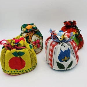 Vintage Egg Warmers Boiled Poached Cozies Cozy Holland 1970s Material Lot Four - Picture 1 of 17