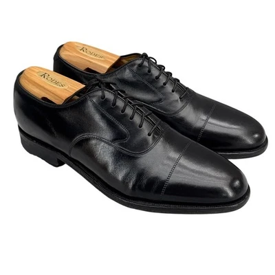 Sapato social Oxford masculino Johnston & Murphy Optima biqueira de couro preto com cadarço 7,5 - Imagem 1 de 4