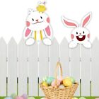 Easter Bunny Fence Decoration Easter Rabbit Fence Topper Signs Yard Ornaments