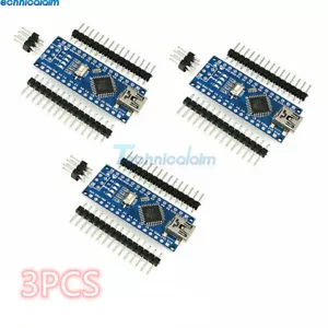 3 x Nano V3.0 Modul ATMega168 16MHz CH340 miniUSB für Arduino kompatibel 2020 - Bild 1 von 7
