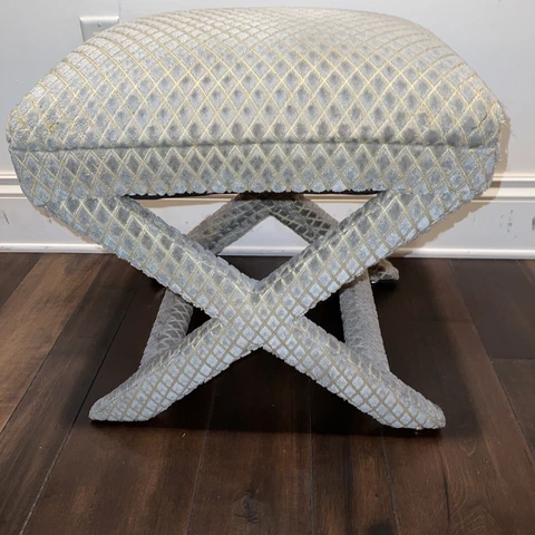 Vintage X Stool Bench Ottoman Billy Baldwin Eames Era Cover
