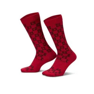 Men’s Size L 8-12 Jordan Everyday Essential Monogram Crew Socks 1 Pair Red Black - Picture 1 of 4