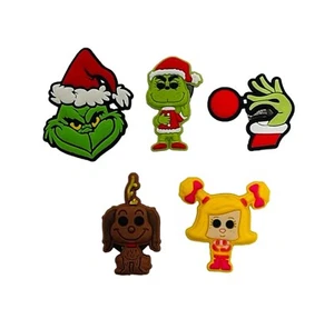 The Grinch Themed Set of 5 Fridge PVC 1" Tall Magnets - Picture 1 of 1