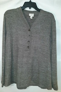 St John's Bay Women's XXL V-Neck Button Front Pullover Sweater - Picture 1 of 3