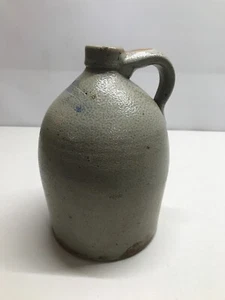 J.C. Herlihy Bangor Maine Antique Salt Glaze 1 Gal Cobalt Stamped Stoneware Jug - Picture 1 of 7