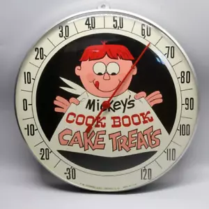 Vintage Mickey's Kochbuch Kuchen Leckereien 12" rundes Thermometer Schild Pam-Stil - Bild 1 von 6