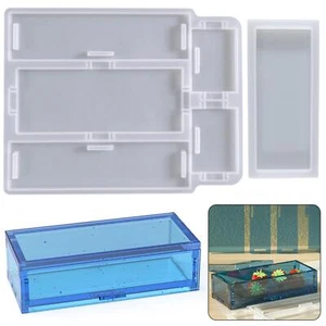 Silicone DIY Resin Mold Desk Storage Organizer Making Epoxy Casting Mould Tool - Picture 1 of 10