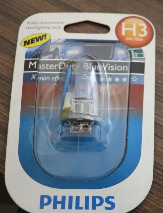 NEW PHILIPS MASTERDUTY XENON EFFECT H3 24V 70W LONGLIFE - PART 13336MD8V81 - Image 1 of 1
