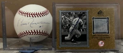 Bobby Richardson Yankees ROMLB Signed ball w/Signed Card & Piece Game Jersey - Image 1 of 4