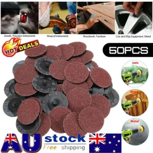 50 Pcs 2Inch 36 Grit Type R Roll Lock Disc Pads Sanding Abrasive Grinding - Picture 1 of 6