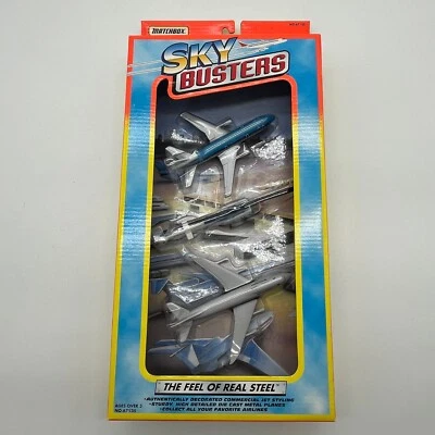 Matchbox Sky Busters Planes Boeing 777-200 Helicopter Die Cast - Image 1 of 4