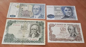 LOTE DE 4 BILLETES DE ESPAÑA (ORIGINALES) SON LOS DE LAS FOTOS.- S/C- EBC-EBC+++ - Bild 1 von 2