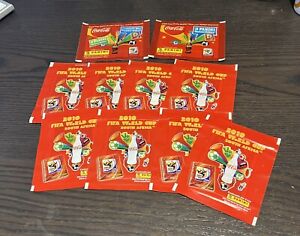 PANINI LOT 10 POCHETTE PACKET WORLD CUP AFRICA 2010 2 VERSION COCA COLA