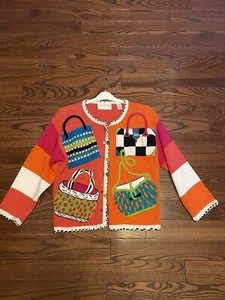 Lisa Nichols De Colección Tejido Pesado Bolso de Mano Cartera Funky Arte Para Usar Suéter Talla S - Imagen 1 de 10