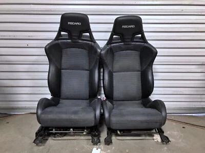 08-15 MITSUBISHI LANCER EVOLUTION EVO X RECARO FRONT ALCANTARA SEATS - Image 1 of 4