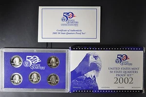 2002 S U.S. Mint clad Quarter Proof Set with box & COA / original packaging - Picture 1 of 2