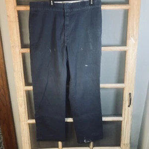 Dickies 874 Flex pantaloni da lavoro neri da uomo taglia 38x31, macchie ma senza fori strappati - Foto 1 di 10
