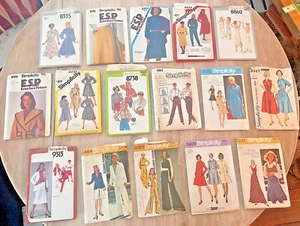 UNCUT Simplicity Nähmuster 16 Posten Vintage Größen MISS 10-14, meist für 12er Jahre - Bild 1 von 10
