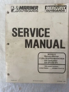 Mariner Mercury Outboards Service Manual Model 3L Seapro Marathon 225 / 250 1994 - Bild 1 von 8