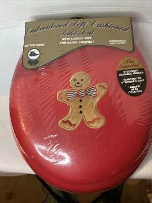 Asiento de inodoro acolchado suave bordado Better Home de colección 1996 pan de jengibre Foto 1 de 4