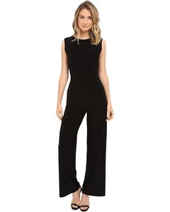 Norma Kamali ärmelloser Jumpsuit weites Bein schwarz Gr. XL 283635 - Bild 1 von 3