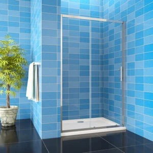 Bathroom Sliding Shower Enclosure Shower Screen WalK In 6mm Glass Door Cubicle - Picture 1 of 18
